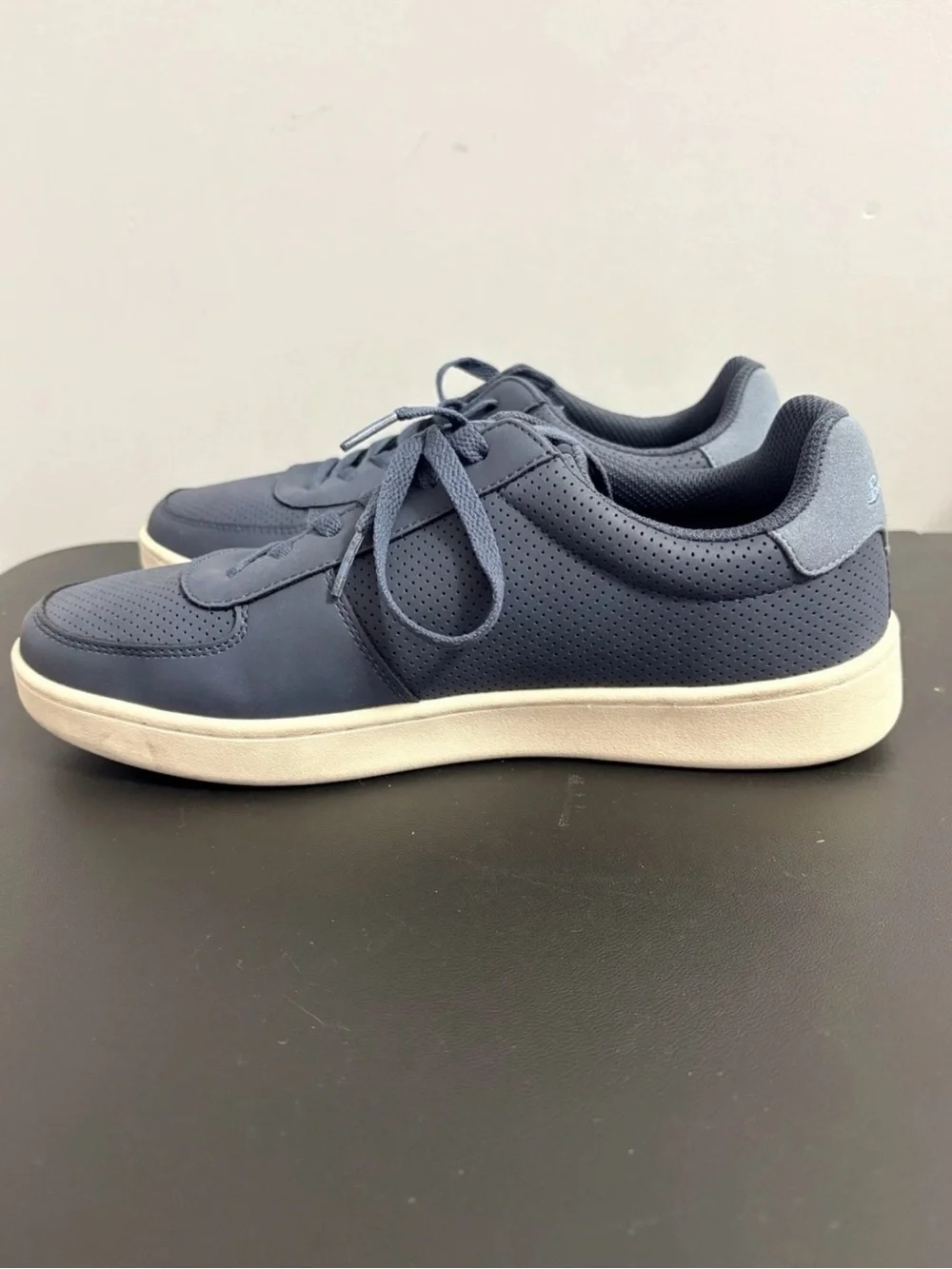 Ben Sherman Slate Blue Perforated Lace-Up Sneakers